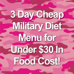 3 Day Cheap Military Diet Menu for Under $30 In Food Cost!