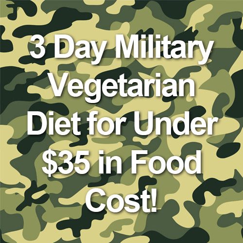3 Day Military Vegetarian Diet for Under $35 in Food Cost!